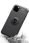 Mey İthalat®  iPhone 11 Pro Max Kılıf Range Yüzüklü Silikon - Siyah-Mavi