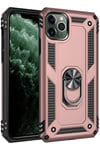 Mey İthalat®  iPhone 11 Pro Max Kılıf Sofya Yüzüklü Silikon Kapak - Rose