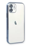 Mey İthalat®  iPhone 12 Kılıf  Lensli Silikon - Açık Mavi