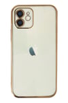 Mey İthalat®  iPhone 12 Kılıf  Lensli Silikon - Gold