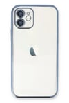 Mey İthalat®  iPhone 12 Kılıf  Lensli Silikon - Açık Mavi