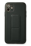 Mey İthalat®  iPhone 12 Kılıf Coco Deri Standlı Kapak - Füme