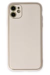 Mey İthalat®  iPhone 12 Kılıf Coco Deri Silikon Kapak - Beyaz