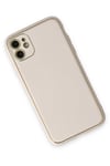 Mey İthalat®  iPhone 12 Kılıf Coco Deri Silikon Kapak - Beyaz