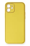 Mey İthalat®  iPhone 12 Kılıf Coco Deri Silikon Kapak - Sarı