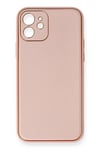 Mey İthalat®  iPhone 12 Kılıf Coco Deri Silikon Kapak - Pembe