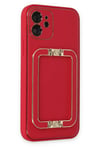 Mey İthalat®  iPhone 12 Kılıf Coco Elit Kapak - Kırmızı