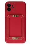 Mey İthalat®  iPhone 12 Kılıf Coco Elit Kapak - Kırmızı