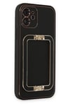 Mey İthalat®  iPhone 12 Kılıf Coco Elit Kapak - Siyah