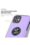 Mey İthalat®  iPhone 12 Kılıf Elit Yüzüklü Kapak - Mor