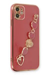 Mey İthalat®  iPhone 12 Kılıf Esila Silikon - Kırmızı
