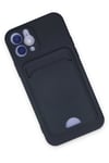 Mey İthalat®  iPhone 12 Kılıf Kelvin Kartvizitli Silikon - Lacivert