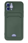 Mey İthalat®  iPhone 12 Kılıf Kelvin Kartvizitli Silikon - Koyu Yeşil