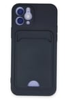 Mey İthalat®  iPhone 12 Kılıf Kelvin Kartvizitli Silikon - Lacivert