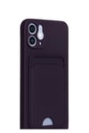 Mey İthalat®  iPhone 12 Kılıf Kelvin Kartvizitli Silikon - Derin Mor