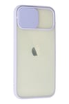 Mey İthalat®  iPhone 12 Kılıf Palm Buzlu Kamera Sürgülü Silikon - Lila