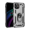 Mey İthalat®  iPhone 12 Kılıf Sofya Yüzüklü Silikon Kapak - Gümüş
