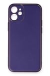 Mey İthalat®  iPhone 12 Mini Kılıf Coco Deri Silikon Kapak - Mor