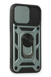 Mey İthalat®  iPhone 12 Mini Kılıf Pars Lens Yüzüklü Silikon - Yeşil