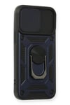 Mey İthalat®  iPhone 12 Mini Kılıf Pars Lens Yüzüklü Silikon - Lacivert