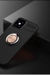 Mey İthalat®  iPhone 12 Mini Kılıf Range Yüzüklü Silikon - Siyah-Gold