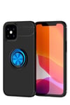 Mey İthalat®  iPhone 12 Mini Kılıf Range Yüzüklü Silikon - Siyah-Mavi