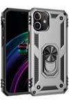 Mey İthalat®  iPhone 12 Mini Kılıf Sofya Yüzüklü Silikon Kapak - Gümüş