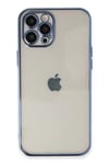 Mey İthalat®  iPhone 12 Pro Kılıf  Lensli Silikon - Açık Mavi