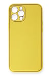 Mey İthalat®  iPhone 12 Pro Kılıf Coco Deri Silikon Kapak - Sarı