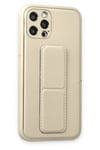Mey İthalat®  iPhone 12 Pro Kılıf Coco Deri Standlı Kapak - Beyaz