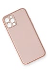 Mey İthalat®  iPhone 12 Pro Kılıf Coco Deri Silikon Kapak - Pembe