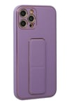 Mey İthalat®  iPhone 12 Pro Kılıf Coco Deri Standlı Kapak - Lila