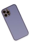 Mey İthalat®  iPhone 12 Pro Kılıf Coco Deri Silikon Kapak - Açık Lila