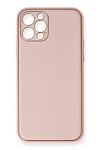 Mey İthalat®  iPhone 12 Pro Kılıf Coco Deri Silikon Kapak - Pembe