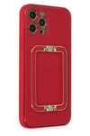Mey İthalat®  iPhone 12 Pro Kılıf Coco Elit Kapak - Kırmızı