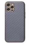 Mey İthalat®  iPhone 12 Pro Kılıf Coco Karbon Silikon - Gri