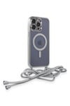 Mey İthalat®  iPhone 12 Pro Kılıf Divo Lazer Askılı Magsafe Kapak - Gümüş