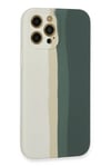 Mey İthalat®  iPhone 12 Pro Kılıf Ebruli Lansman Silikon - Beyaz-Gri