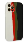 Mey İthalat®  iPhone 12 Pro Kılıf Ebruli Lansman Silikon - Beyaz-Siyah
