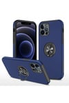 Mey İthalat®  iPhone 12 Pro Kılıf Elit Yüzüklü Kapak - Lacivert