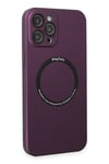 Mey İthalat®  iPhone 12 Pro Kılıf Jack Magneticsafe Lens Silikon - Mürdüm