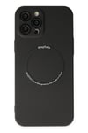 Mey İthalat®  iPhone 12 Pro Kılıf Jack Magneticsafe Lens Silikon - Siyah