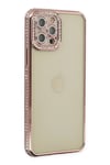 Mey İthalat®  iPhone 12 Pro Kılıf Joke Taşlı Silikon - Pembe