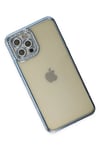 Mey İthalat®  iPhone 12 Pro Kılıf Joke Taşlı Silikon - Mavi