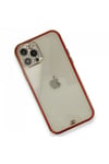Mey İthalat®  iPhone 12 Pro Kılıf Liva Taşlı Silikon - Kırmızı