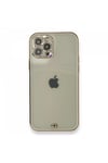 Mey İthalat®  iPhone 12 Pro Kılıf Liva Taşlı Silikon - Beyaz