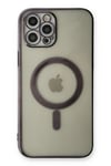 Mey İthalat®  iPhone 12 Pro Kılıf Magneticsafe Lazer Silikon - Siyah
