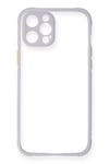 Mey İthalat®  iPhone 12 Pro Kılıf Miami Şeffaf Silikon - Lila