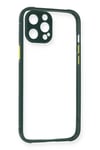 Mey İthalat®  iPhone 12 Pro Kılıf Miami Şeffaf Silikon - Koyu Yeşil