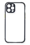 Mey İthalat®  iPhone 12 Pro Kılıf Miami Şeffaf Silikon - Lacivert